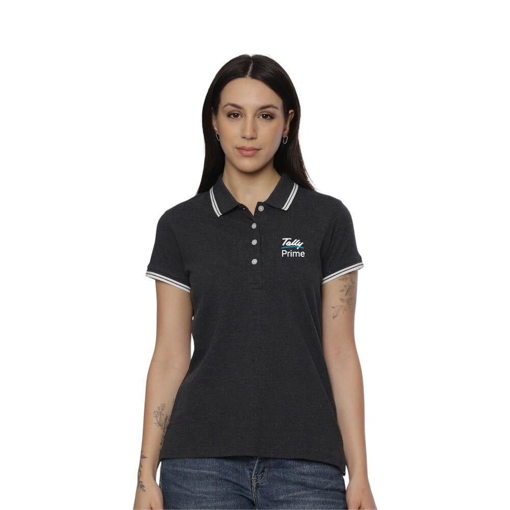 Allen Solly Polo T-shirt Women- Charcoal Grey SW